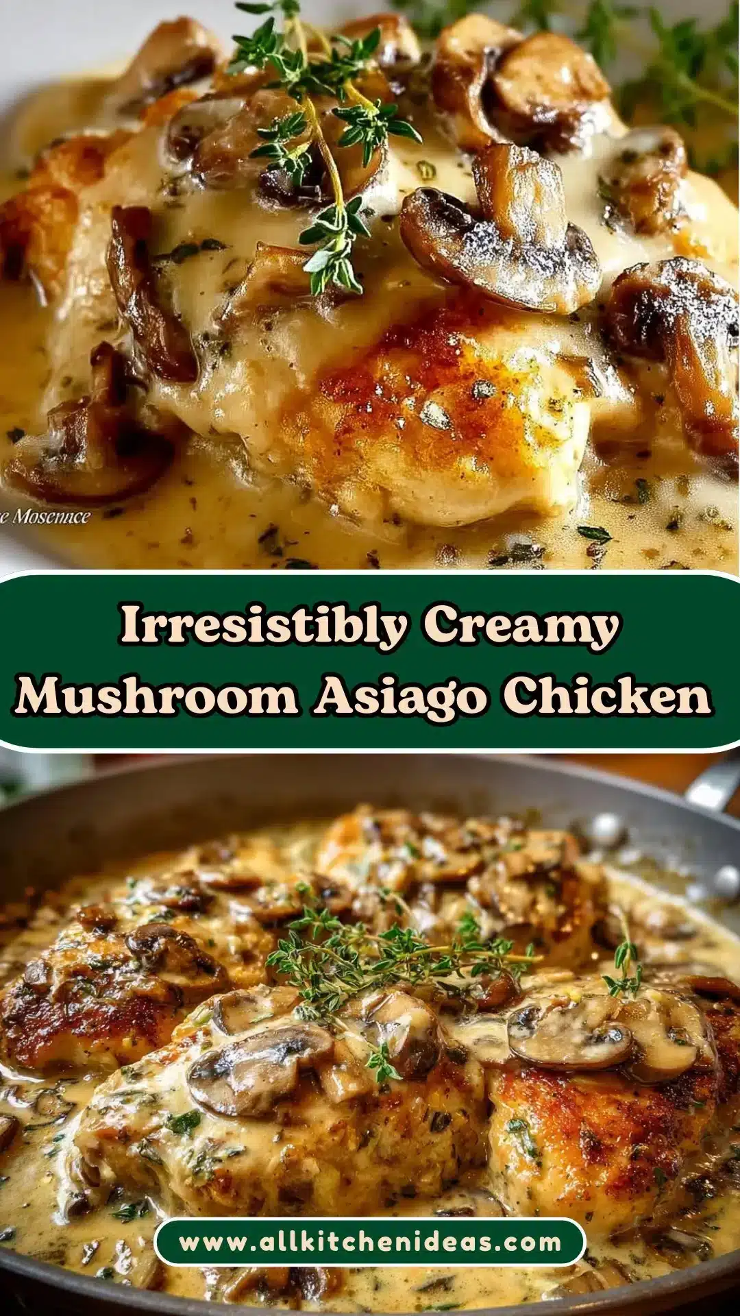 Irresistibly Creamy Mushroom Asiago Chicken in 30 Minutes