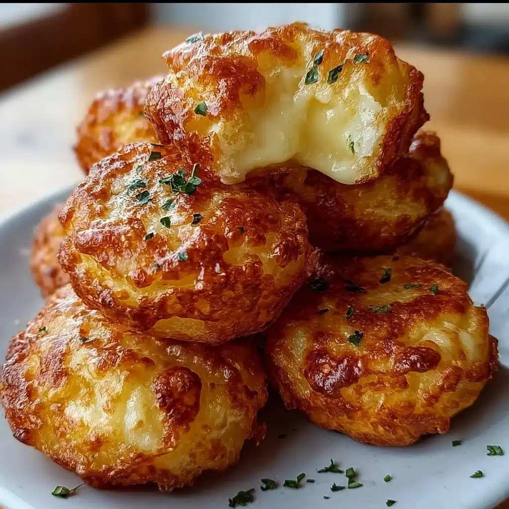 Delicious Mashed Potato Cheese Puffs served on a plate