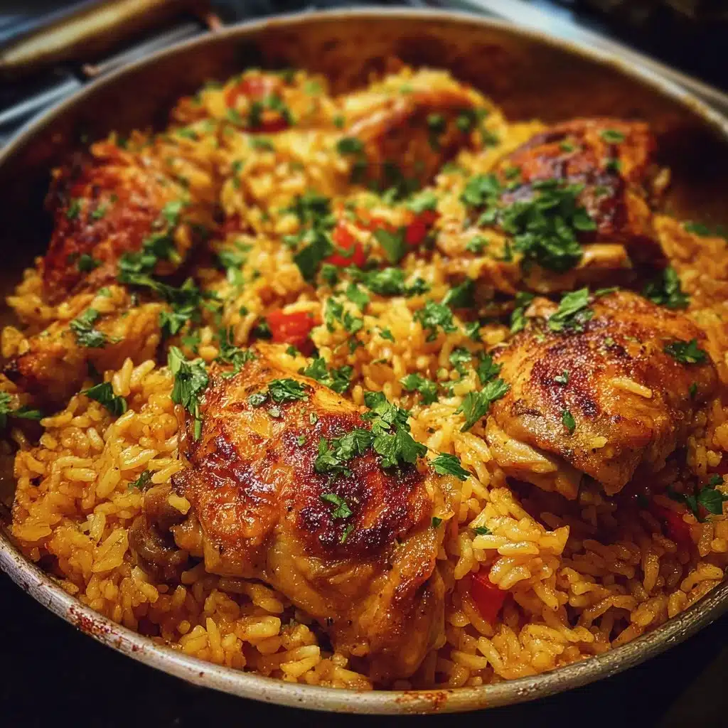 Delicious Nando's Portuguese Chicken served with rice in a vibrant one-pot meal.