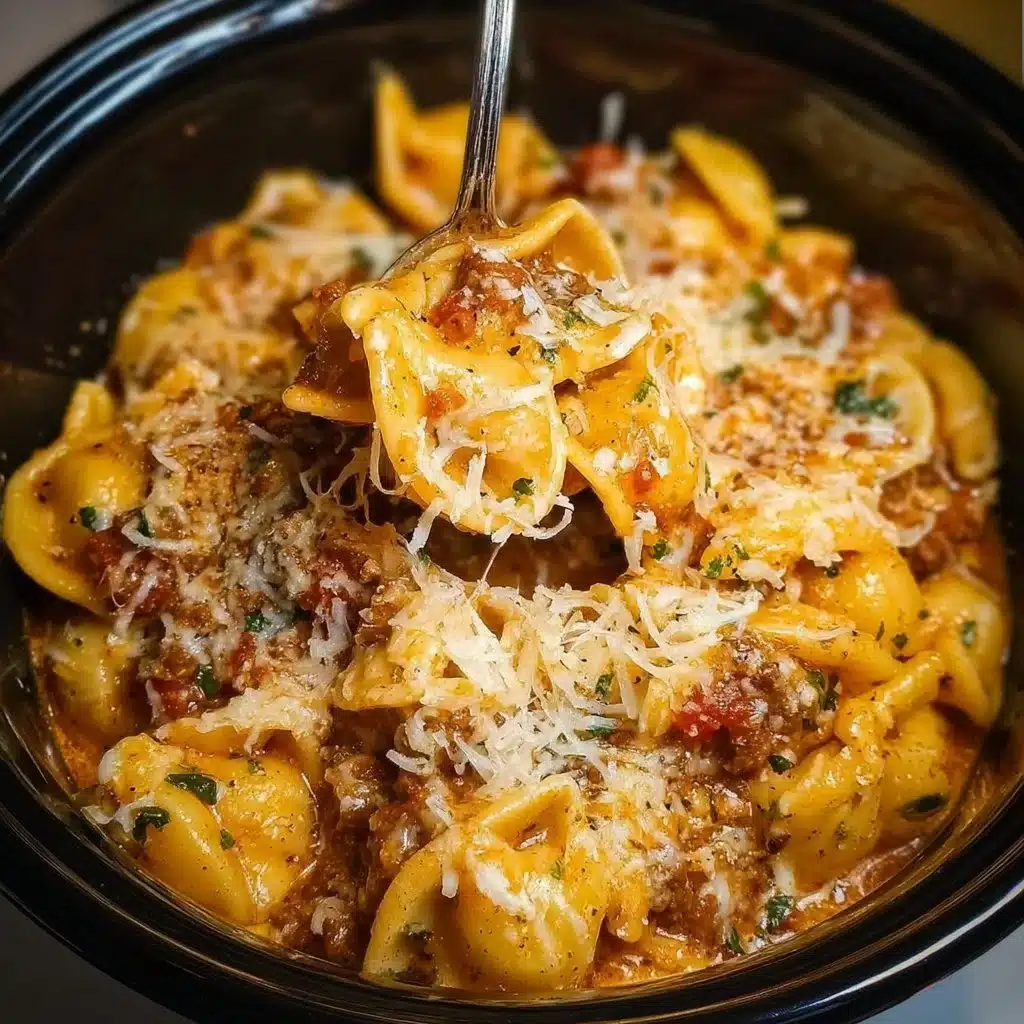 Home 7 Slow Cooker Million Dollar Pasta dish, a creamy and cheesy pasta recipe.