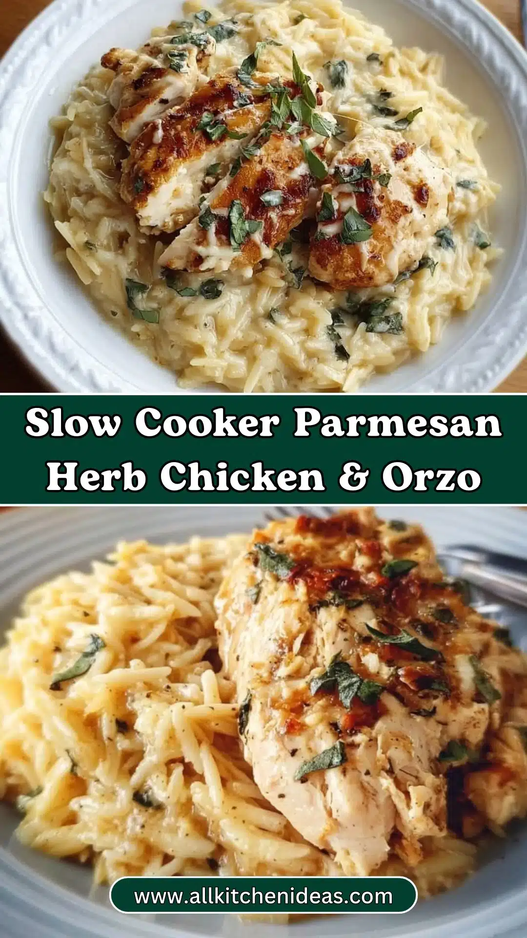 Slow Cooker Parmesan Herb Chicken & Orzo