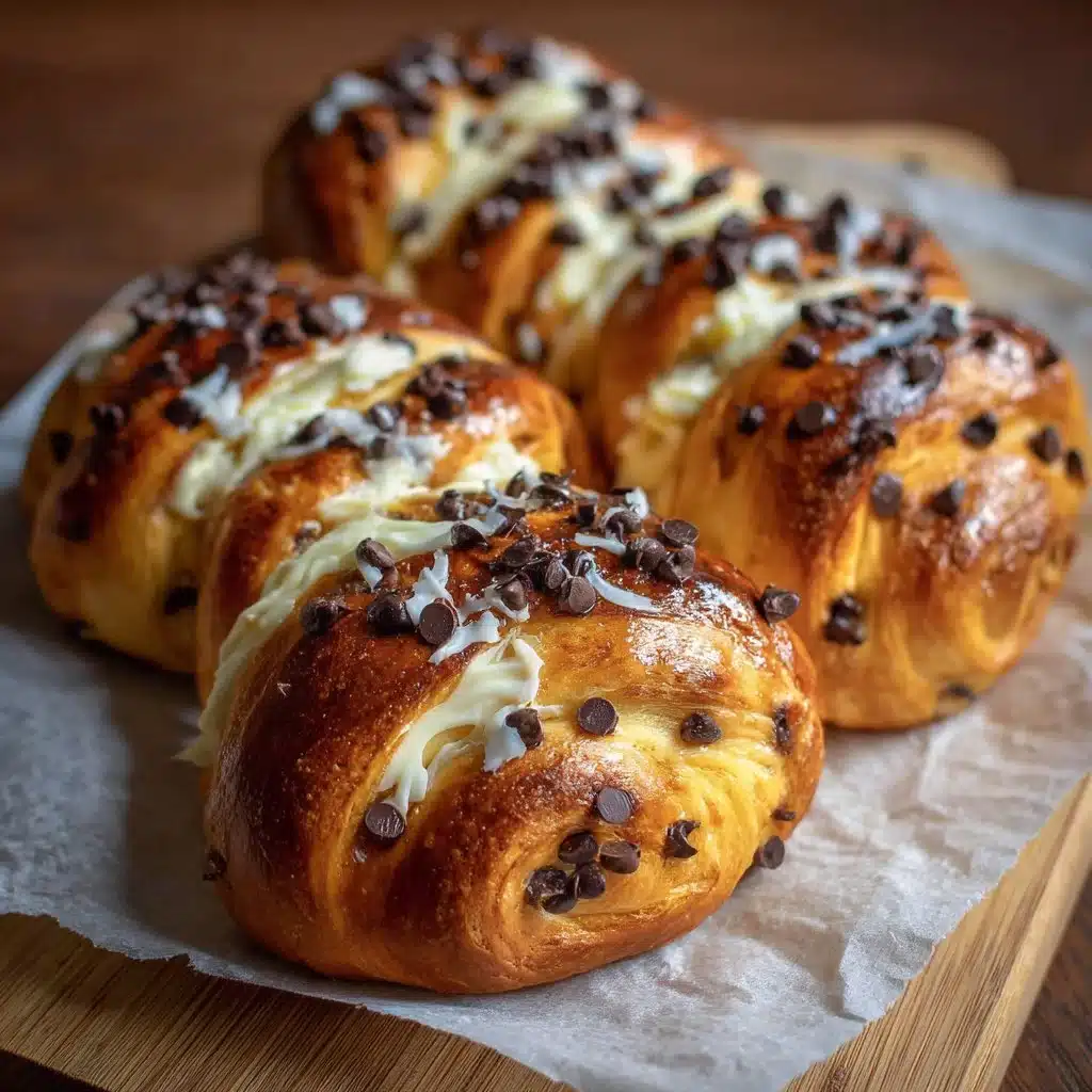 Home 6 Vanilla cream and chocolate chip swirled brioche loaf ready to be enjoyed.