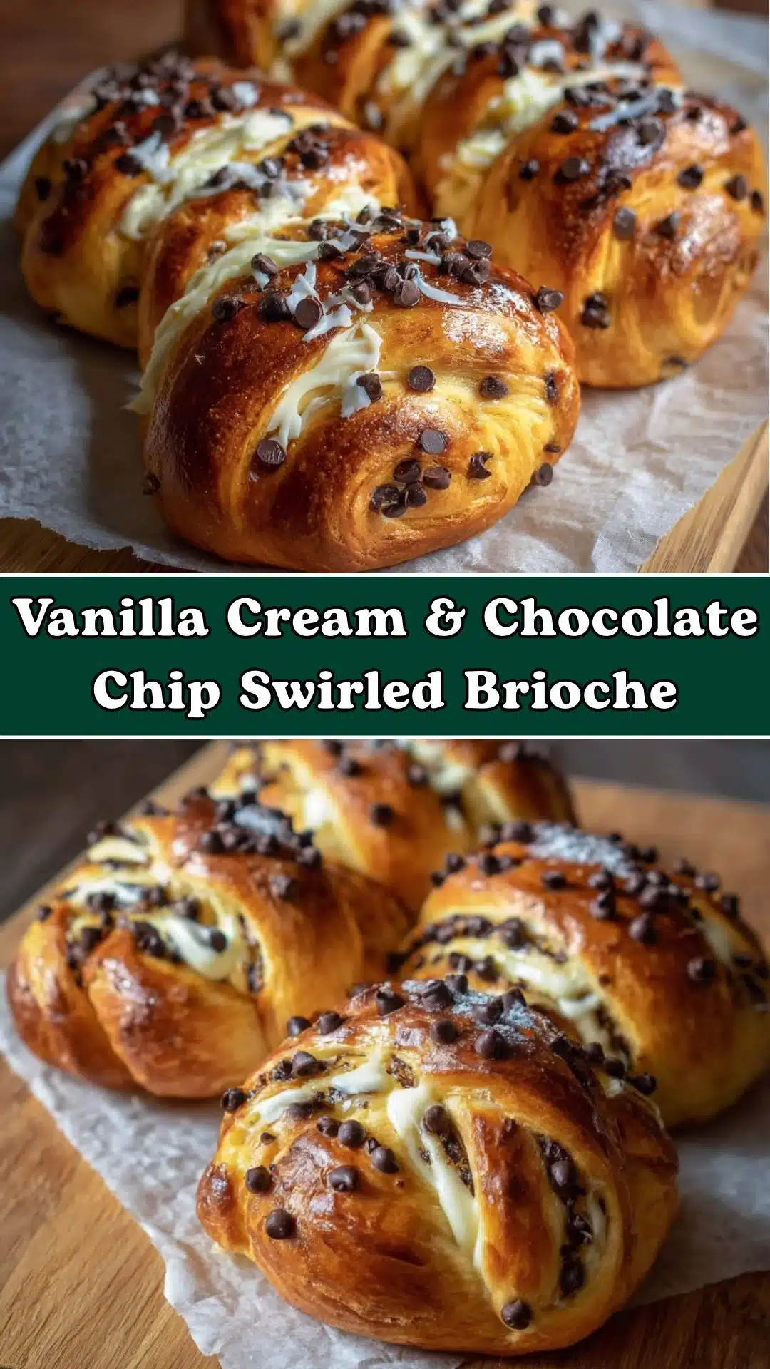 Vanilla Cream & Chocolate Chip Swirled Brioche 2 Vanilla Cream & Chocolate Chip Swirled Brioche