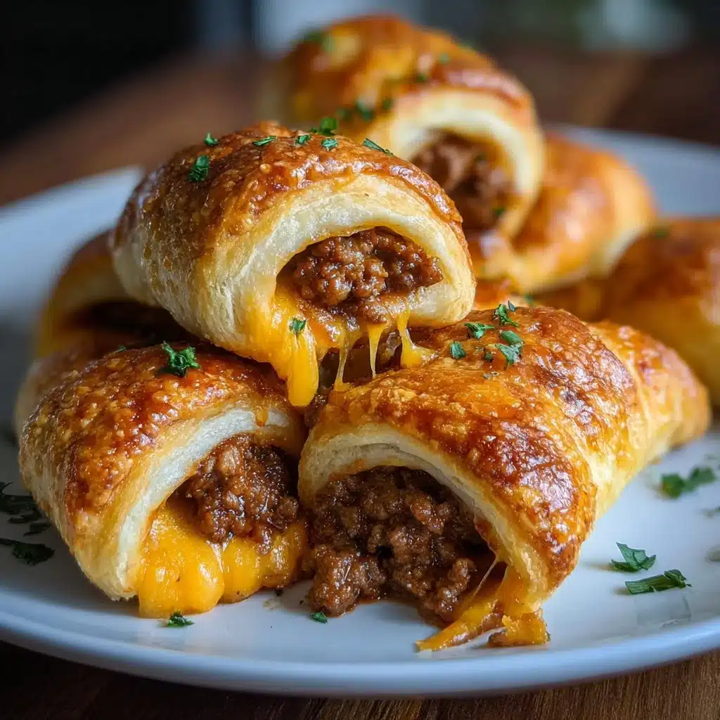 30-Minute Cheesy Beef Crescent Rolls: Irresistible Comfort Food 1 Delicious cheesy beef crescent rolls ready to serve, perfect comfort food for any meal.