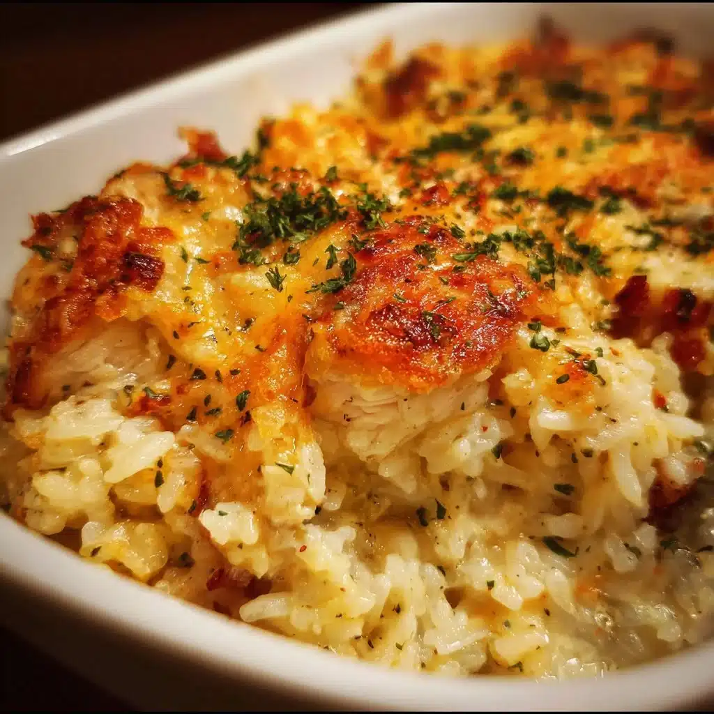 Delicious Angel Chicken and Rice Casserole served in a dish