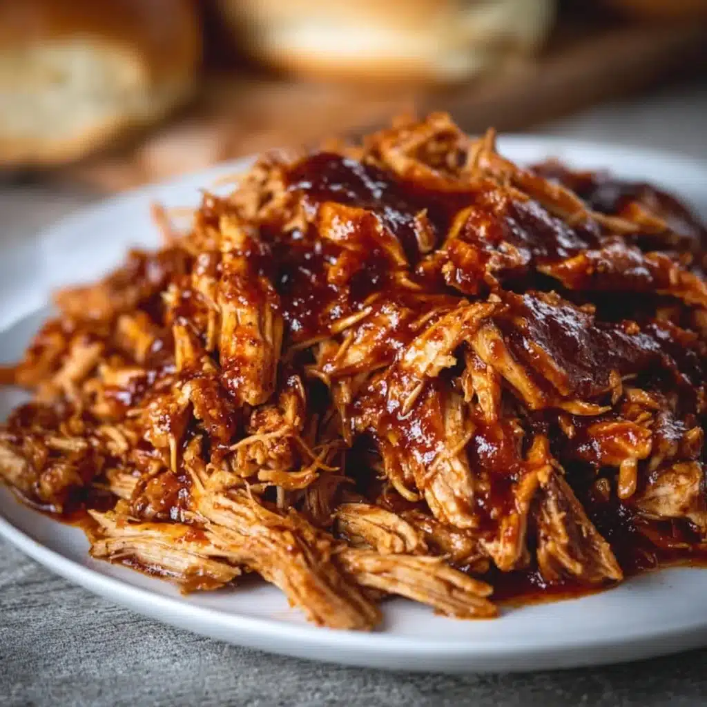 Best Crockpot BBQ Pulled Chicken 3 Crockpot BBQ pulled chicken served on a bun with coleslaw.