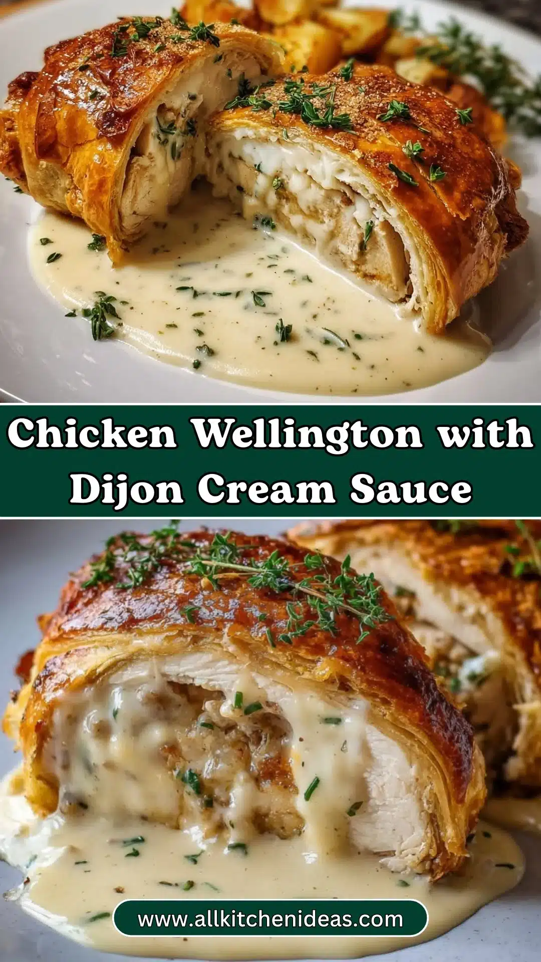 Chicken Wellington with Dijon Cream Sauce