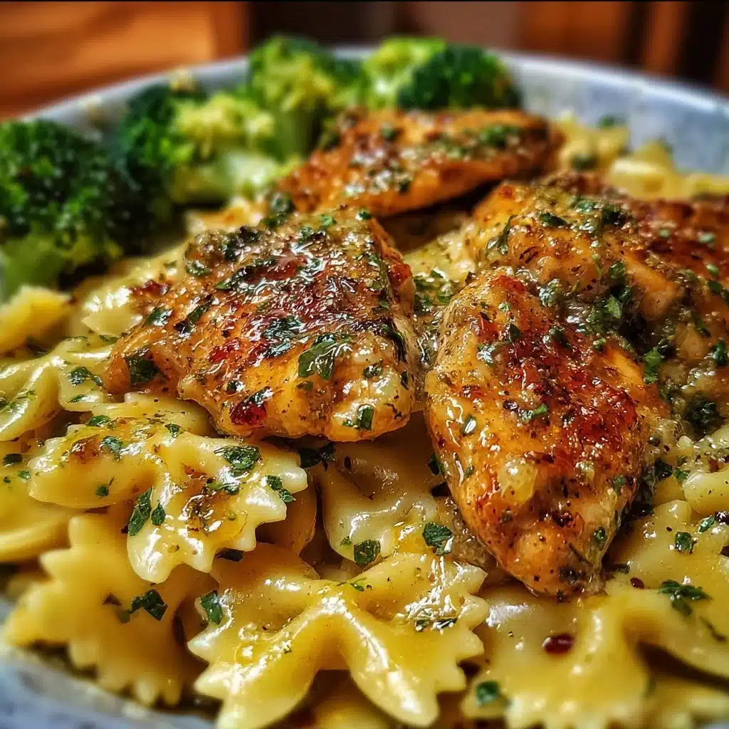 Cowboy Butter Lemon Bowtie Chicken with Broccoli