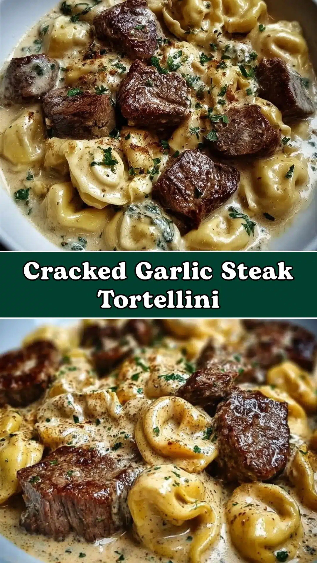Cracked Garlic Steak Tortellini in Creamhouse Sauce Bliss 2 Cracked Garlic Steak Tortellini in Creamhouse Sauce Bliss