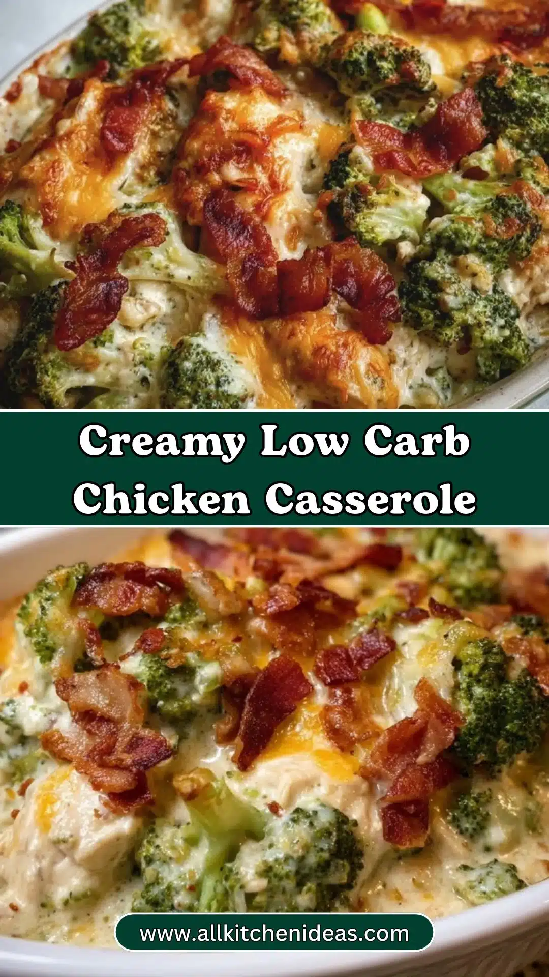 Creamy Low Carb Chicken Casserole with Broccoli and Bacon 2 Creamy Low Carb Chicken Casserole with Broccoli and Bacon
