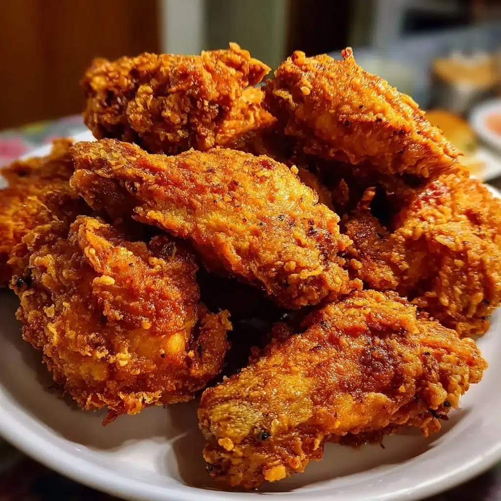 Plate of crispy fried chicken wings with a side of dipping sauce