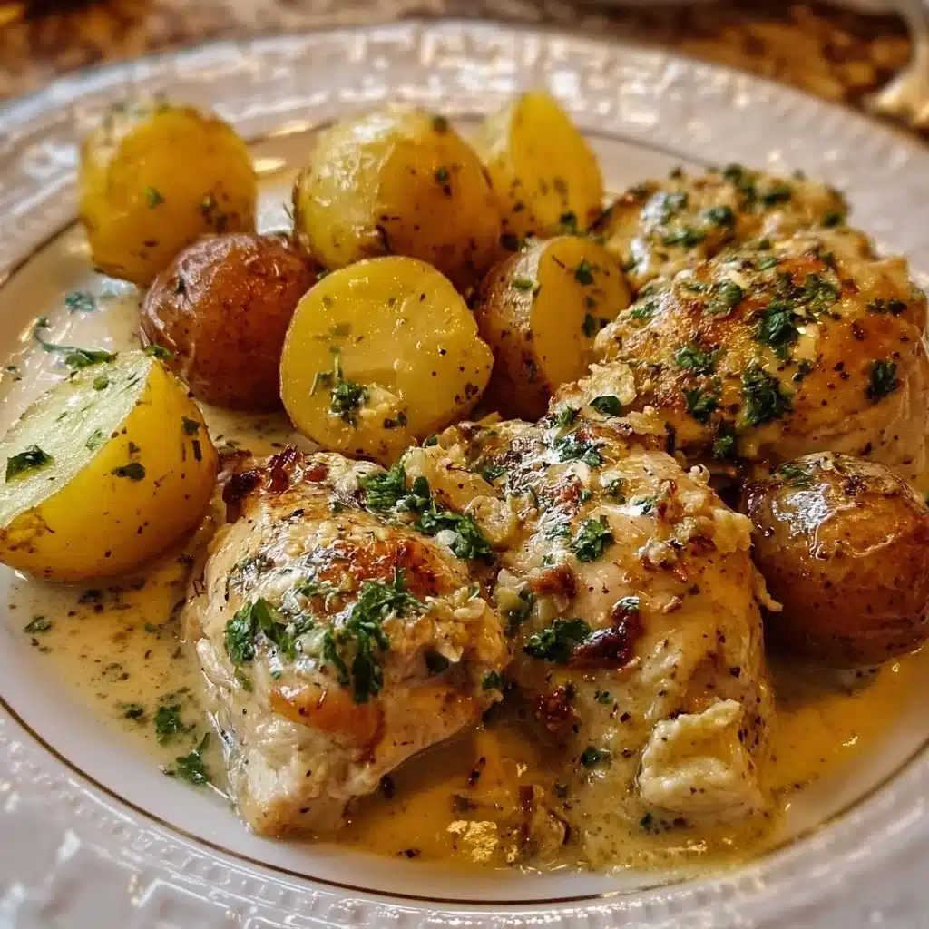 Crockpot Garlic Parmesan Chicken and Potatoes
