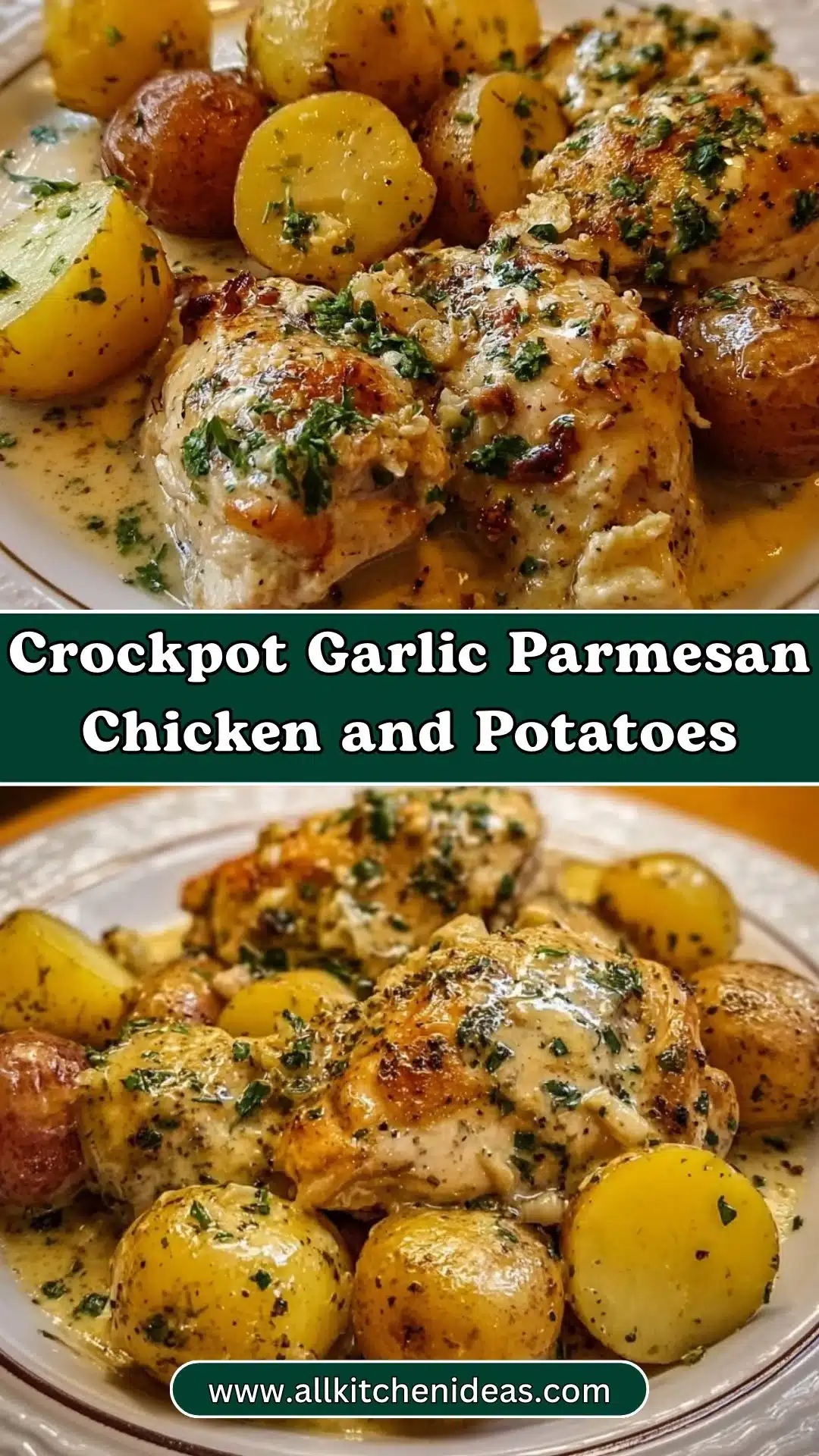 Crockpot Garlic Parmesan Chicken and Potatoes