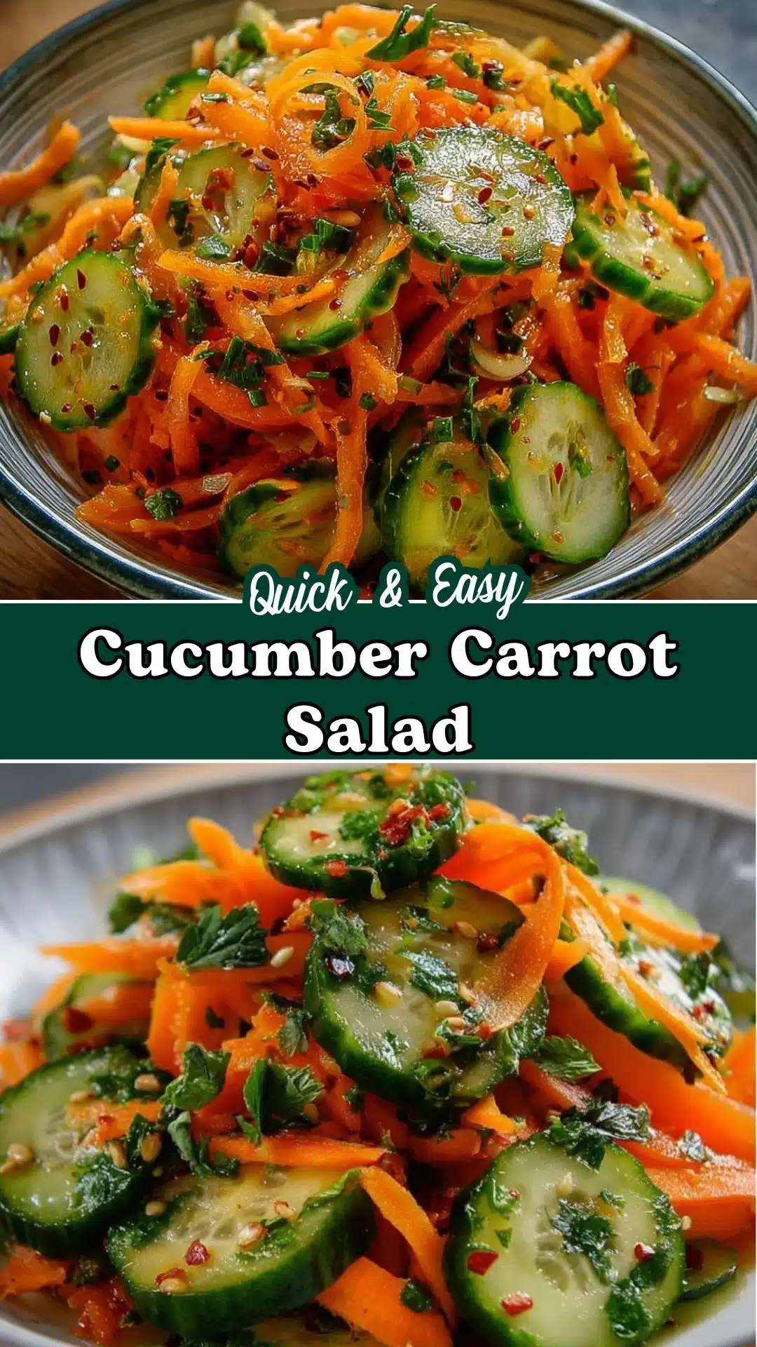 Cucumber Carrot Salad (15 Minutes, Big Crunch!)
