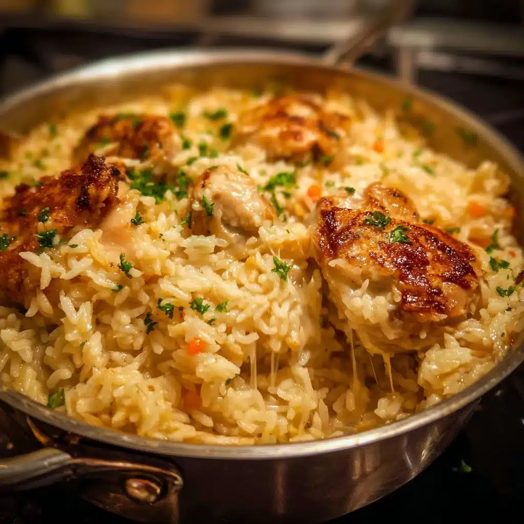 Delicious easy one-pan chicken and rice dish served with fresh herbs