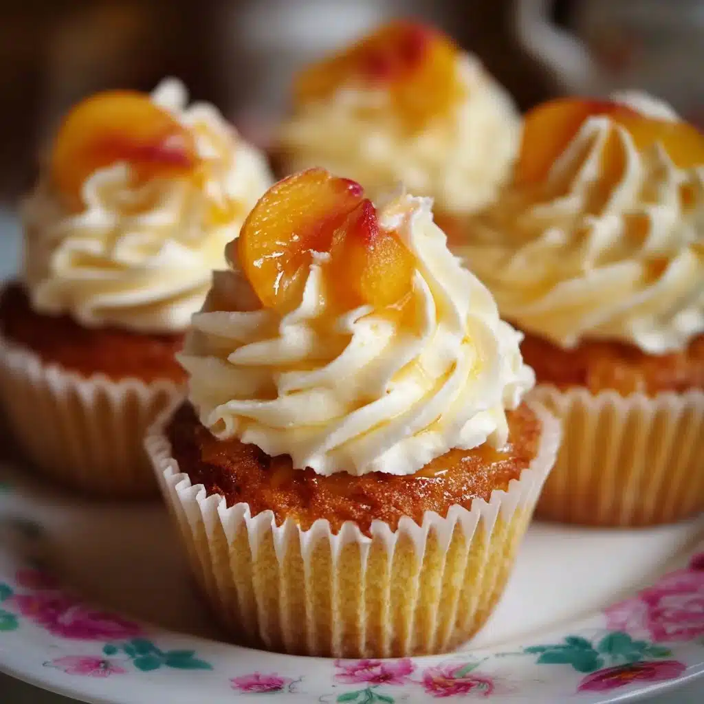 Honey Peach Cream Cheese Cupcakes