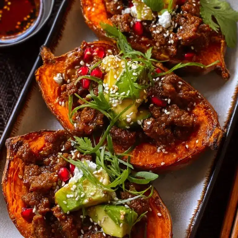 Hot Honey Beef & Sweet Potato Boats
