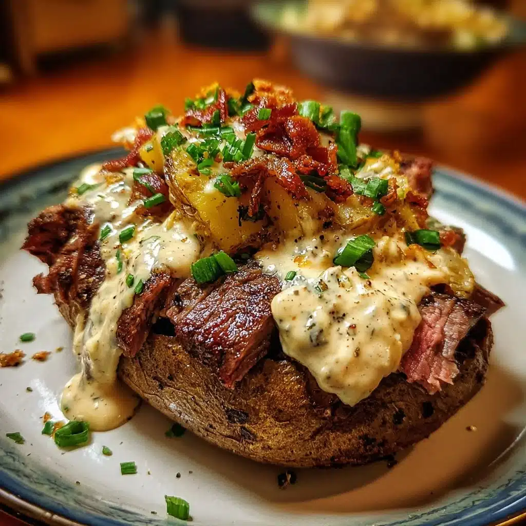Indulge in Loaded Steak Potatoes with Savory Cream Sauce
