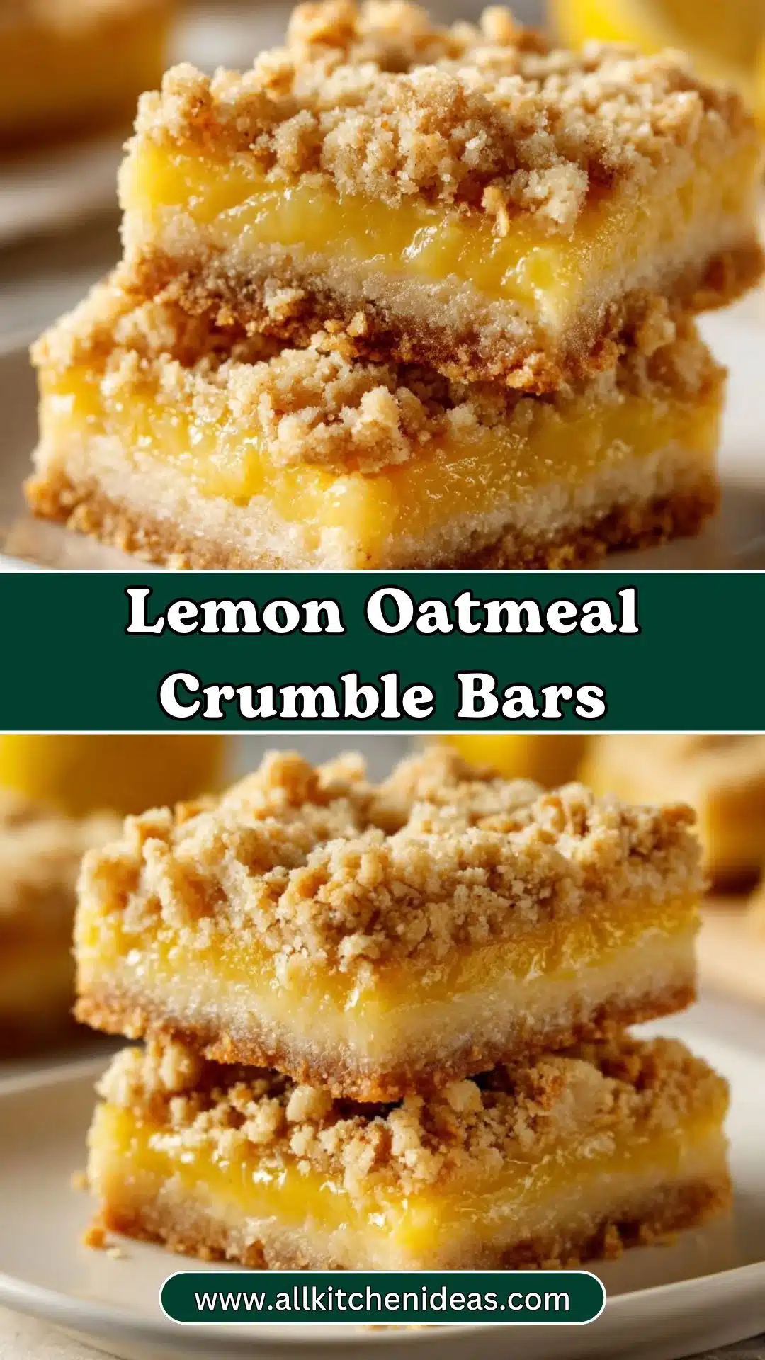 Lemon Oatmeal Crumble Bars
