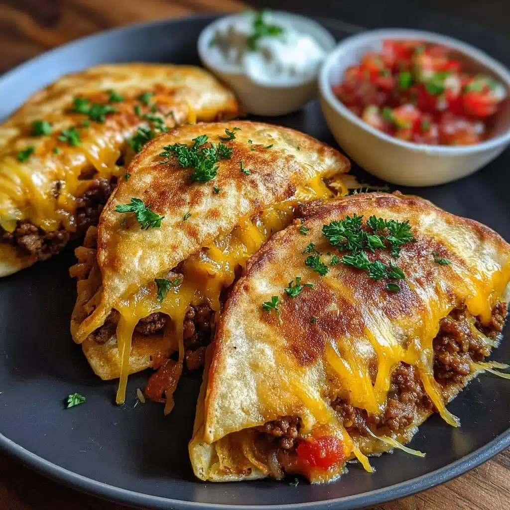 Loaded Cheesy Pocket Tacos filled with cheese and flavorful ingredients