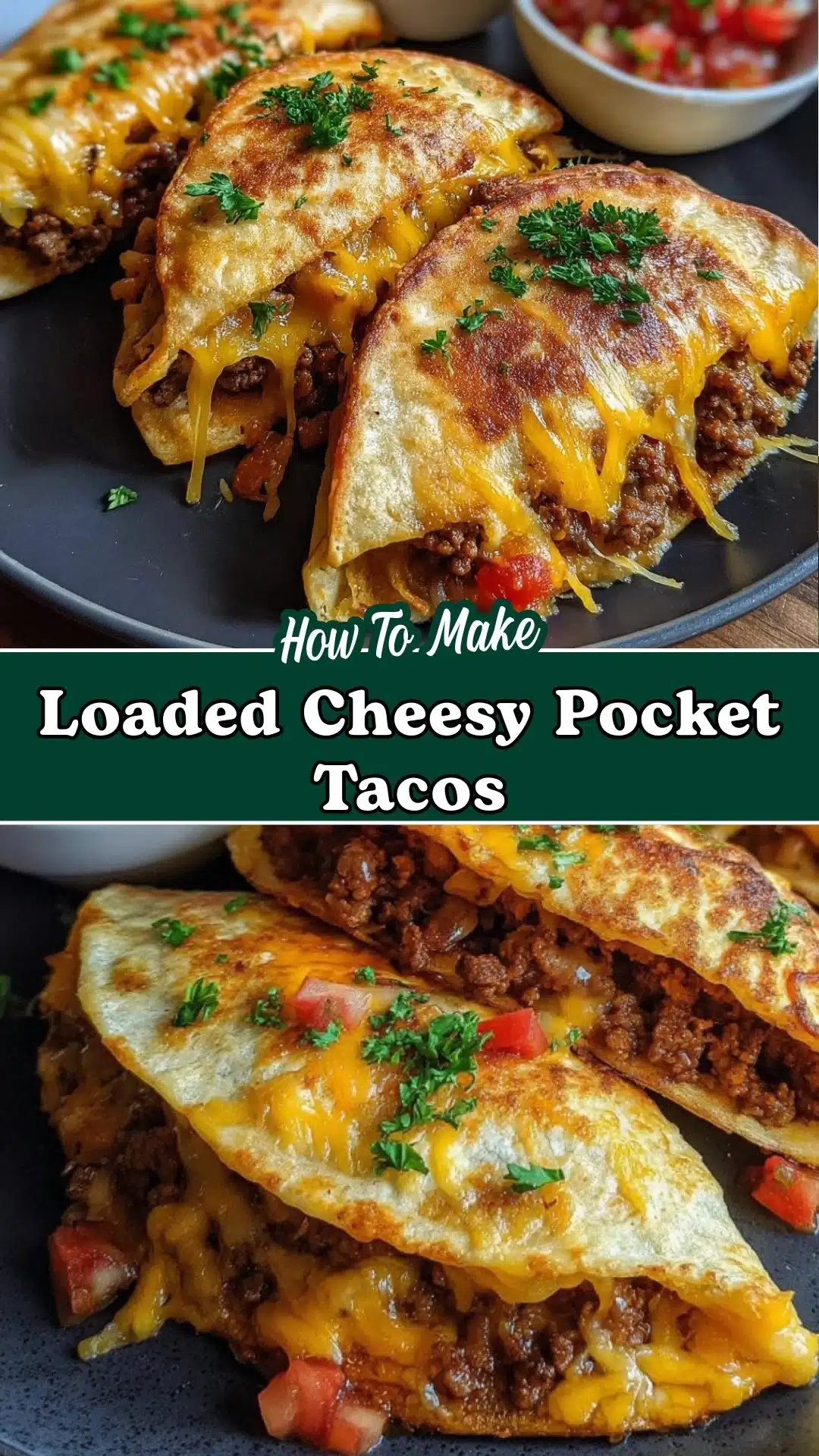 Loaded Cheesy Pocket Tacos