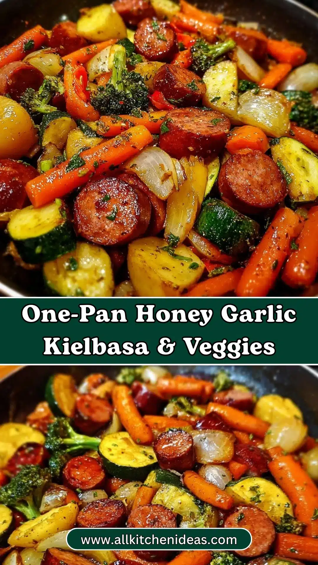 One-Pan Honey Garlic Kielbasa & Veggies 2 One-Pan Honey Garlic Kielbasa & Veggies