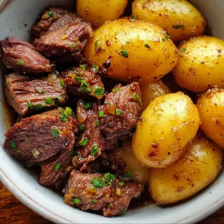 Slow Cooker Sirloin Tip Steak and Potatoes